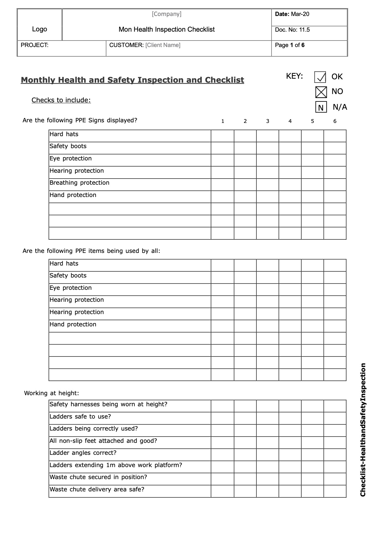 Mon Health & Inspection & Checklist